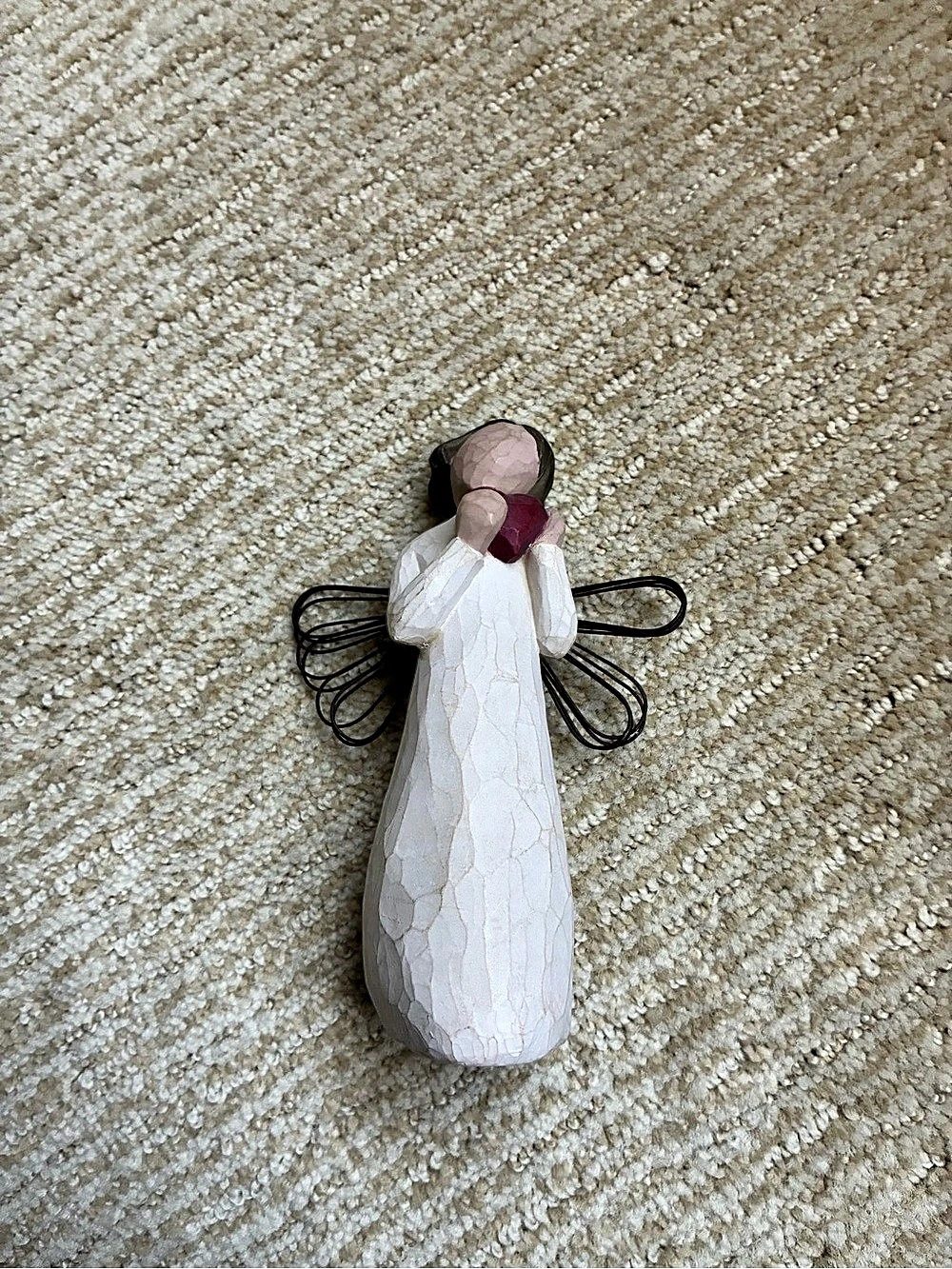 Willow Tree Angel of the Heart Figurine White & Black